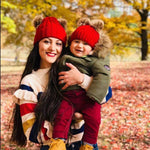Load image into Gallery viewer, Mother Kids Winter Hats for Baby Girl Boy Bobble Hat Kids Cap for Children Pompom Baby Beanie Infant Bonnet Accessories 0-3Y
