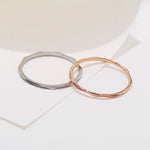 Load image into Gallery viewer, 1.3mm Gold Silver Color Women's Retro Rings Stainless Steel Faceted Ring for Women Korean Cute Jewelry for Gift Party WC028