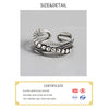 Vintage Punk 925 Sterling Silver Rings Fashion Simple Twist Weaving Multilayer Geometric Party Jewelry Gifts for Women