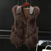High Quality Imitation Fox Fur Vest Jacket Women Fur Vest Jacket 2024 Winter Waistcoat Short Fur Vest Female Vestcoat Sleeveless