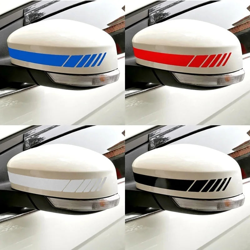 2pcs Rear View Mirror Stickers Car Styling PET Car Sticker Rearview Mirror Side Decal Stripe Car Accessries Car Stickers