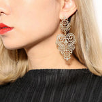 Load image into Gallery viewer, New Bohemia Vintage Hollow Leaves Drop Earrings Women's Jewelry Big Brand Exaggerated Female Dangle Brincos Bijoux Gift EB158
