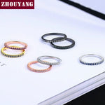 Load image into Gallery viewer, Dainty Wedding Ring For Women Man Concise Classical Multicolor Mini Zircon Rose Gold Color Fashion Jewelry R132 R133 ZHOUYANG