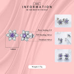 Load image into Gallery viewer, Modian High Quality 100% 925 Sterling Silver Flower Purple Crystal Stud Earrings Fashion CZ for Women Wedding Jewelry Gift