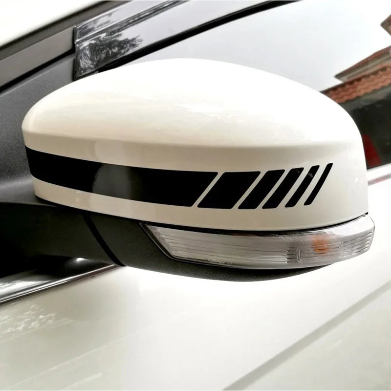 2pcs Rear View Mirror Stickers Car Styling PET Car Sticker Rearview Mirror Side Decal Stripe Car Accessries Car Stickers