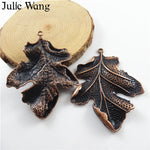 Load image into Gallery viewer, Julie Wang 2pcs Alloy Antique Copper Leaves Charms Necklace Pendants Earrings Findings Jewelry Making Accessory