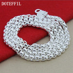 Load image into Gallery viewer, DOTEFFIL 925 Sterling Silver 5mm Round Box Chain 18/20/24 Inch Necklace For Woman Men Fashion Wedding Engagement Charm Jewelry
