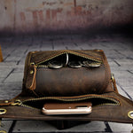 Load image into Gallery viewer, Crazy Horse Leather men Multi-function Design Small Messenger Bag Fashion Travel Belt Waist Pack Drop Leg Bag Pouch Male 211-4-d