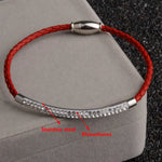 Load image into Gallery viewer, Chanfar Genuine Leather Bracelet For Women Rhinestone Pave Stainless Steel Magnetic Clasp Wrap Women Bracelet Simple Jewelry