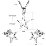 Load image into Gallery viewer, LUXUKISSKIDS Golden Stianless Steel Star Jewelery Sets Wedding Bridal Earrings and Pendant Necklace for Women/Girls Dubai Bijoux
