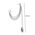Load image into Gallery viewer, Personality Leaf Tassel Clip Earrings for Women Ear Cuff Bijoux Gold Silver Color Punk Earrings Pendientes Jewelry Gift EB667