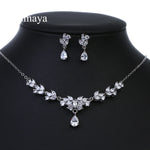 Load image into Gallery viewer, Emmaya Brand Gorgeous Charm Flower Shape Cubic Zircon Crystal Earrings Necklace Set For Women Bride Jewelry Gift