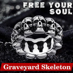 Load image into Gallery viewer, Beier New Store 316L Stainless Steel Ring Top Quality Punk Skull Ring Vintage Domineering Skull Fashion Jewelry LLBR8-225R