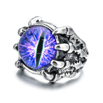 Load image into Gallery viewer, Men's Punk Goth Dragon Claw Evil Eye Rings Women Devil Eyeball Party Stainless Steel Rings Anime Skull Boyfriends Jewelry Gifts