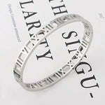 Load image into Gallery viewer, Delicate Hollow Roman Numeral Bracelets & Bangles Titanium Steel Bangle Fine Jewelry For Women Vacuum Plating Bangle Top Quality