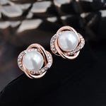 Load image into Gallery viewer, Fashion Jewelry Simulated Pearl Rhinestone clip on Earrings Cute Earrings For Women Shiny Crystal Wedding Ear Clip Jewelry