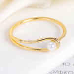 Load image into Gallery viewer, Pearl Temperament Rings For Women Simple Romantic Wedding Ring Fashion Female Jewelry Elegant Finger Accessories Gifts For Wife