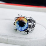 Load image into Gallery viewer, Men's Punk Goth Dragon Claw Evil Eye Rings Women Devil Eyeball Party Stainless Steel Rings Anime Skull Boyfriends Jewelry Gifts
