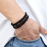 Load image into Gallery viewer, 2021 Trendy Multilayer Leather Bracelets Men Jewelry 9 Style Round Stone 8mm Beaded Bracelets For Male Women Valentine Day Gifts