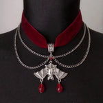 Load image into Gallery viewer, Goth Red Velvet Choker Bat Necklace Victorian Gorgeous Punk Gothic Vampire Jewelry Fashion Party Women Halloween Gift Charm
