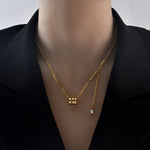 Load image into Gallery viewer, New Design Spiral Cylinder Tstainless steel Gold colour Necklace For Woman Korean Fashion Jewelry Gothic Girl's Clavicle Chain