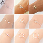 Load image into Gallery viewer, Women Origami Hummingbird Birds Bracelets & Bangles Fashion Round Wave Dog Paw Pendant Bracelet Silver Color pulseira feminina