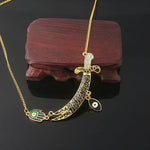Load image into Gallery viewer, Muslim Zulfiqar Imam Ali Sword Necklaces Stainless Steel Pendant Necklace for Women Men Religious Jewlery Gift