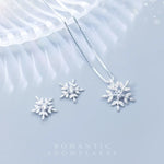 Load image into Gallery viewer, Fashion Snowflake Necklace Earrings Set for Women Girls 925 Sterling Silver Jewelry Sets Christmas Accessories Wholesale