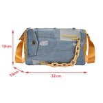 Load image into Gallery viewer, Fashion Denim Women Shoulder Bags Large Capacity Travel Bag Designer Women Bags Luxury Blue Jeans Crossbody Bag Female Big Purse