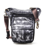 Load image into Gallery viewer, Crazy Horse Leather men Multi-function Design Small Messenger Bag Fashion Travel Belt Waist Pack Drop Leg Bag Pouch Male 211-4-d