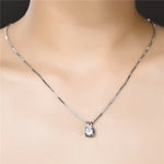 Load image into Gallery viewer, 2ct Lab Diamond Solitaire Pendant Necklace 925 Sterling Silver Choker Statement Necklace Women Silver 925 Jewelry With Box Chain