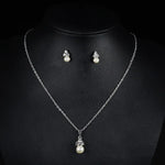 Load image into Gallery viewer, SLBRIDAL Crystal Bridal Wedding Jewelry Sets African Beads Silver Color Rhinestones Women Necklace Set Engagement Prom Jewelry