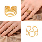 Load image into Gallery viewer, Punk Wide Ring Circle Rings Round Geometric Finger Open Chain Rings For Women Ring Stainless Steel Ring Jewelry Wholesale Gift