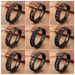 Load image into Gallery viewer, 2021 Trendy Multilayer Leather Bracelets Men Jewelry 9 Style Round Stone 8mm Beaded Bracelets For Male Women Valentine Day Gifts