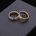 Load image into Gallery viewer, Gold Silver Color Couples Rings with Rhinestone Bride Wedding Stainless Steel Ring Unisex Women Men Fashion Jewelry Gifts WC075