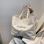 Load image into Gallery viewer, Japanese Style Transparent Waterproof One-Shoulder Canvas Bag for Work and Shopping