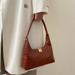 Load image into Gallery viewer, Niche Style Solid Color Patent Leather Glossy French Stick Shoulder Bag for Women