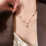 Load image into Gallery viewer, Natural Woven Women's Retro Style Clavicle Chain Tigereye