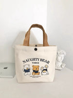 Load image into Gallery viewer, New Arrival Bear Canvas Bag Female Printed All-Matching Student Portable Work Hand Carry Lunch Bag Tote Bag Canvas Bag