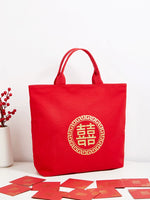 Load image into Gallery viewer, Red Bridal Wedding Tote Bag