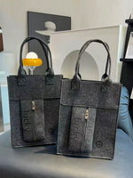 Load image into Gallery viewer, Letter Style Student Shoulder File Bag Zipper Felt Bag