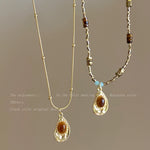 Load image into Gallery viewer, Natural Woven Women's Retro Style Clavicle Chain Tigereye