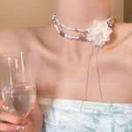 Load image into Gallery viewer, Choker Double Layer Twin Female Affordable Luxury Fashion Camellia