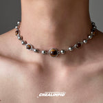 Load image into Gallery viewer, Choker Brown Series Normcore Clavicle Chain Tigereye
