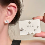 Load image into Gallery viewer, Queen Mother Planet Pearl Stud Earrings for Women Refined Zircon