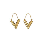 Load image into Gallery viewer, Love Just Liang You'an Same V-Shaped Earrings Female Fashion Gold Retro Fancy Earring Ring/Stud Earring Earrings