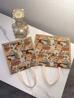 Load image into Gallery viewer, Linen Bag Women's Handbag 24 New Cartoon Pooh Large Capacity Totes Work Work Clothing Canvas Reticule