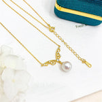 Load image into Gallery viewer, DIY Pearl Accessories S925 Pure Silver Set Chain Empty Support Fashion Pendant with Silver Chain Women's 8-12mm Round L036