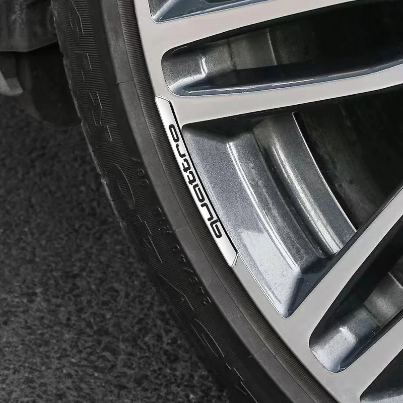 Aluminum Car Wheel Hub Badge Tire Rim Stickers Decoration Accessories For Audi Quattro A1 A3 A4 A5 A6 A7 Q3 Q5 Q7 RS3 RS S3 S4