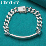 Load image into Gallery viewer, Charm 925 sterling silver design noble pretty 10MM Mens chain Jewelry fashion Geometric Bracelet factory price